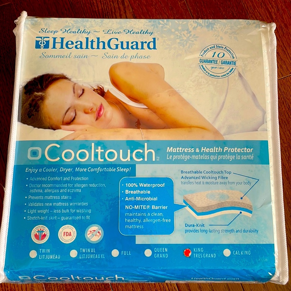 NEW HealthGuard Cooltouch King Mattress and Health Protector